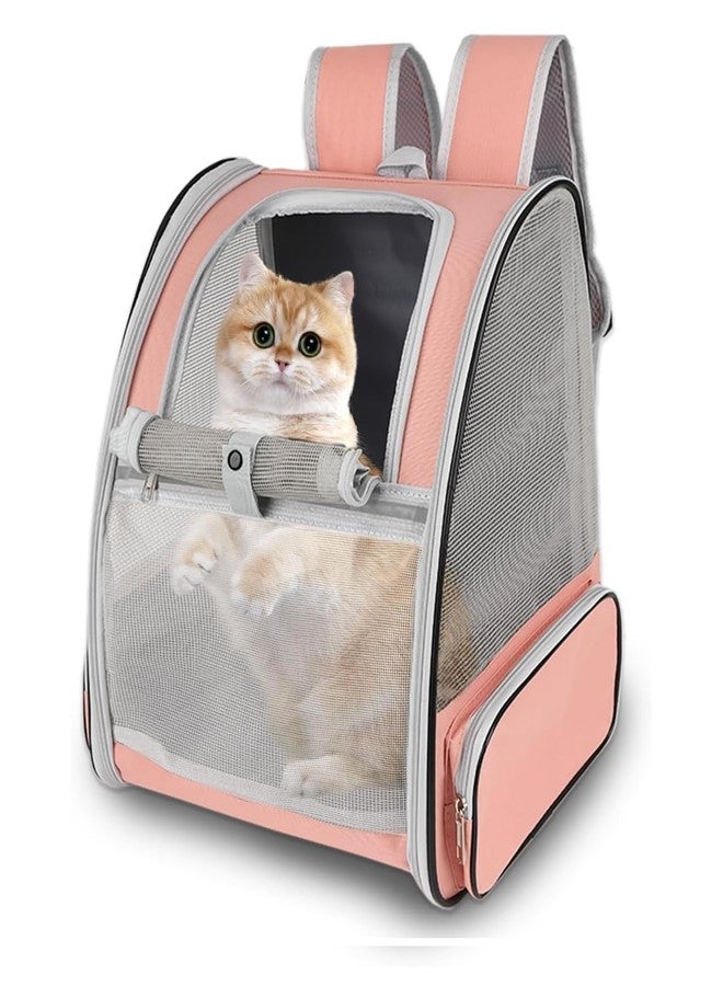 Foliam Foodie Puppies Pet Backpack Carrier for Small Cats Dogs | Ventilated Design, Safety Straps, Buckle Support, Collapsible | Designed for Travel, Hiking & Outdoor Use (Pink) - Image 1